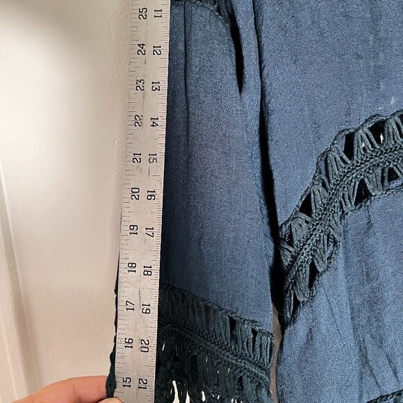 Anthropologie Evelyn K New York Esplanade Cover Cardigan Blue Crochet One Size - Picture 2 of 6